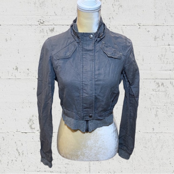 Free People Crop Military Moto Utility Jacket - Picture 1 of 8